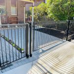 Motorised gate on driveway