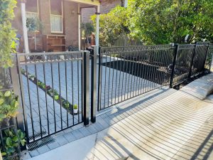 Motorised gate on driveway