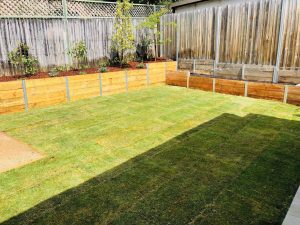 Treated pine retaining wall