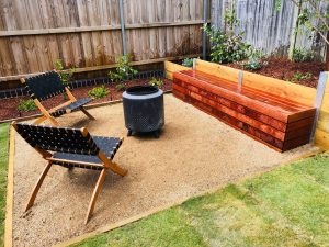 Granite fire pit space