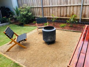 Garden granite fire pit