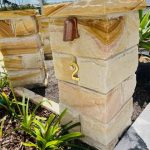 Sandstone fence pillar