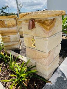 Sandstone fence pillar