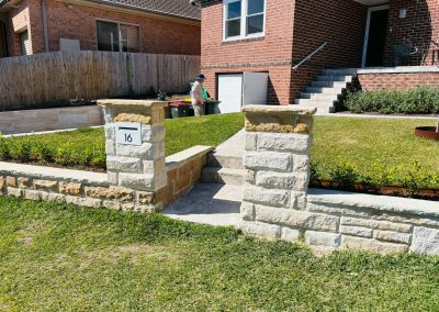 Tennyson Point Front Yard Makeover – Sandstone Retaining Walls Sydney