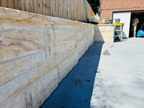 sandstone brick retaining wall