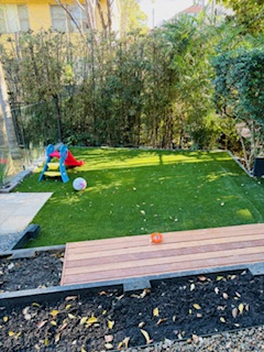 timber-bench-seat backyard-lawn